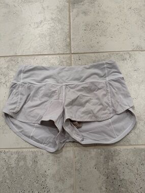 Lululemon White Speed-Up Shorts